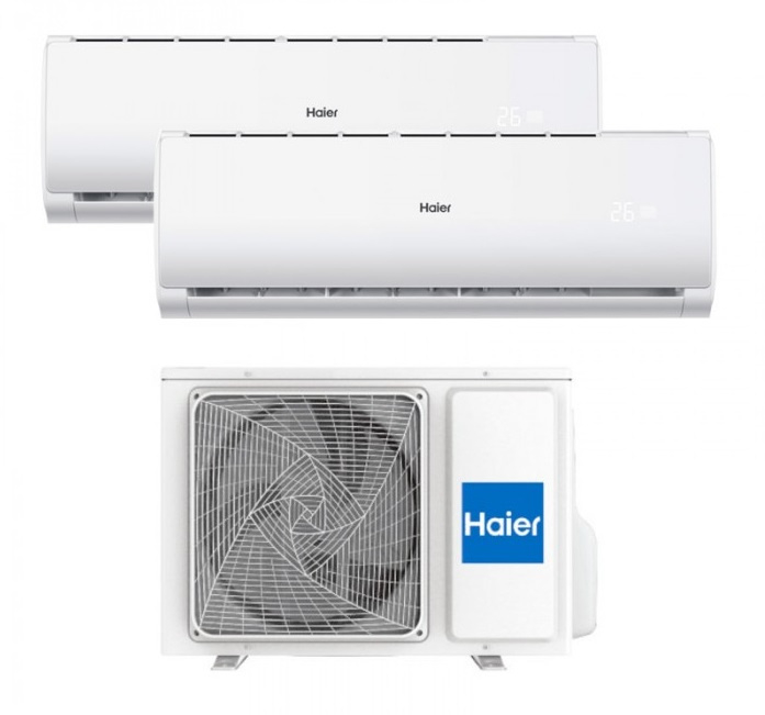 Haier Pearl Multi-split 2x binnenunit 2,5 kW + 1x buitenunit 5,0 kW R32 wit (incl. 2x IR afstandsbediening en Wifi-module)